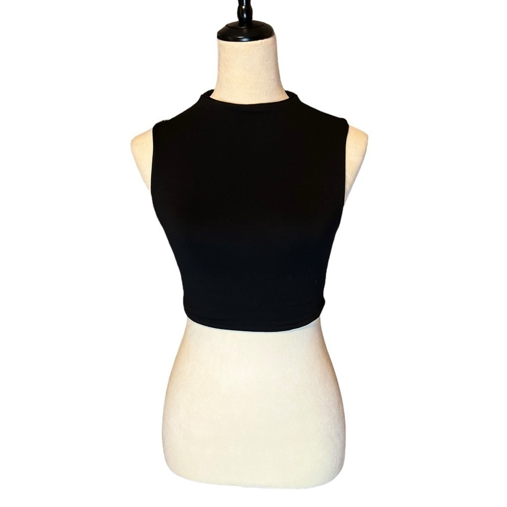 Naked Wardrobe stretchy black crop top size small - Picture 2 of 6